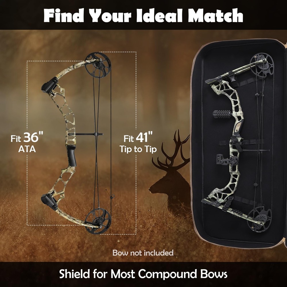 Compound Bow Case Soft Padded Archery Bag Large Accessory Storage
