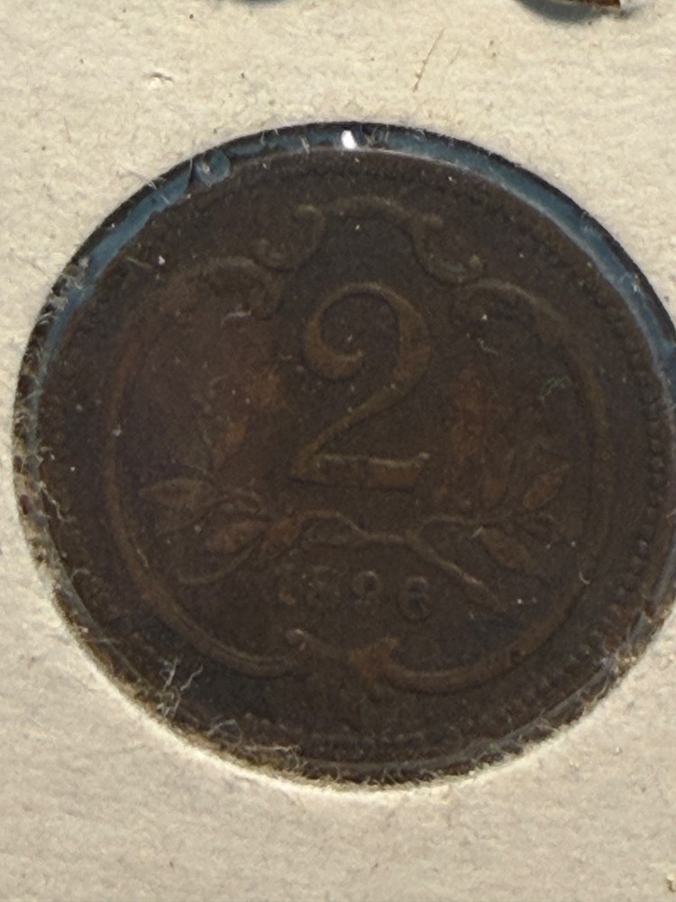 1896 Austria 2 Heller Coin
