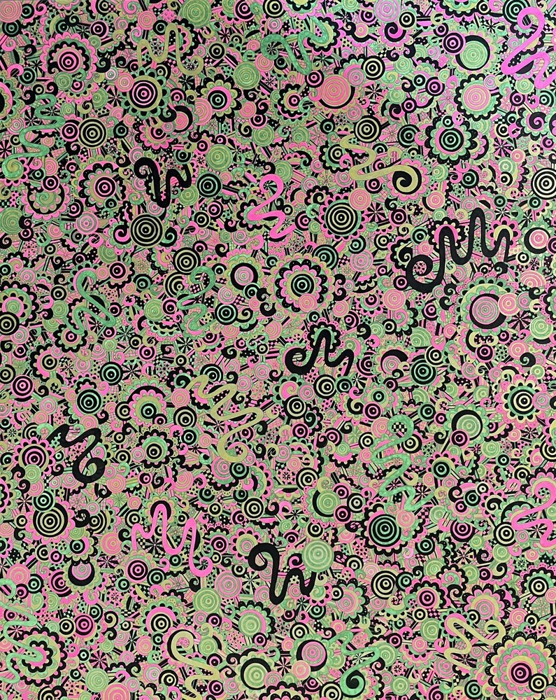 Hand-drawn Zentangle Design Wall Art 16x20