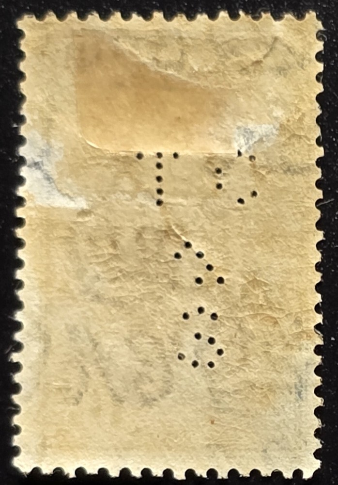 1935 Ceylon Sc#266 Colombo Harbour - PERFIN - Stamp