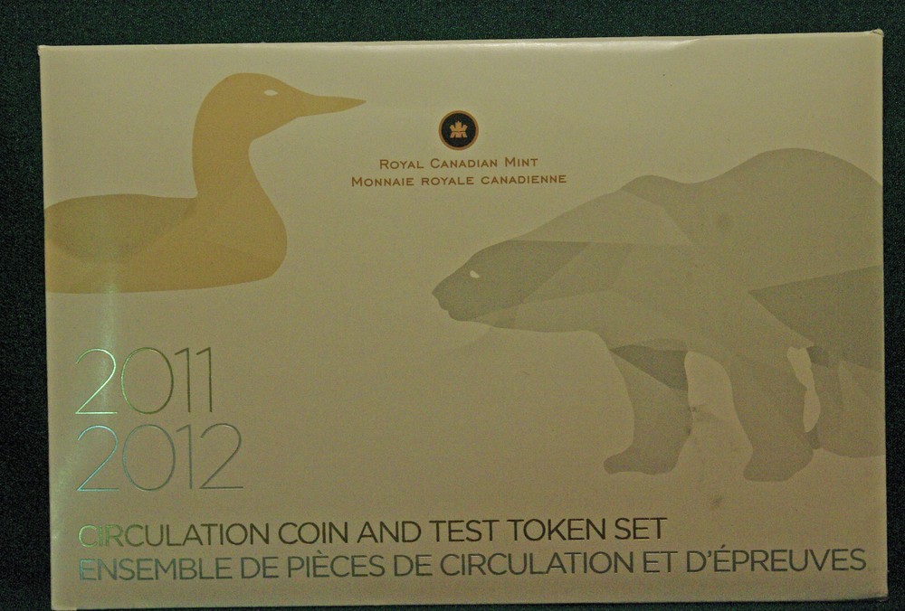 2011 - 2012 Canada Circulation coin & test token set - 3 loonies & 3 toonies