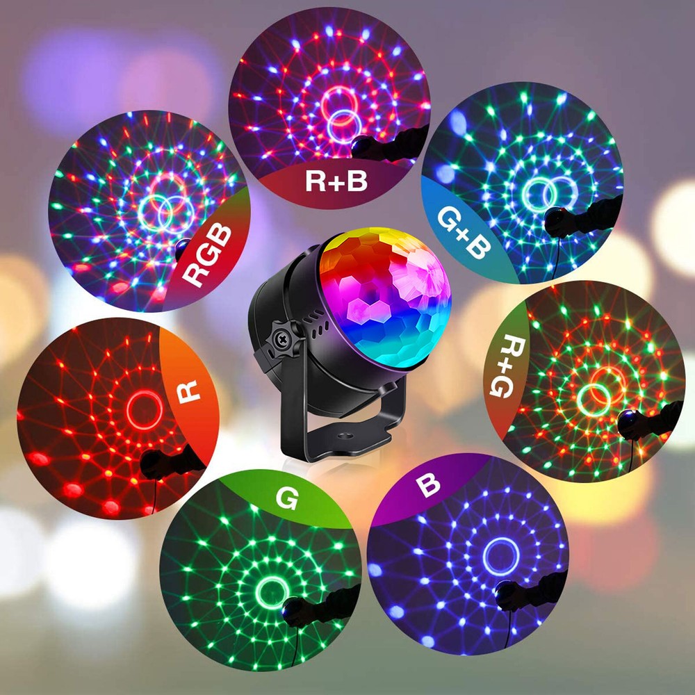 UV 3 LEDs Magic Ball Light Party Disco Stage Light DJ Strobe Ball Remote Control