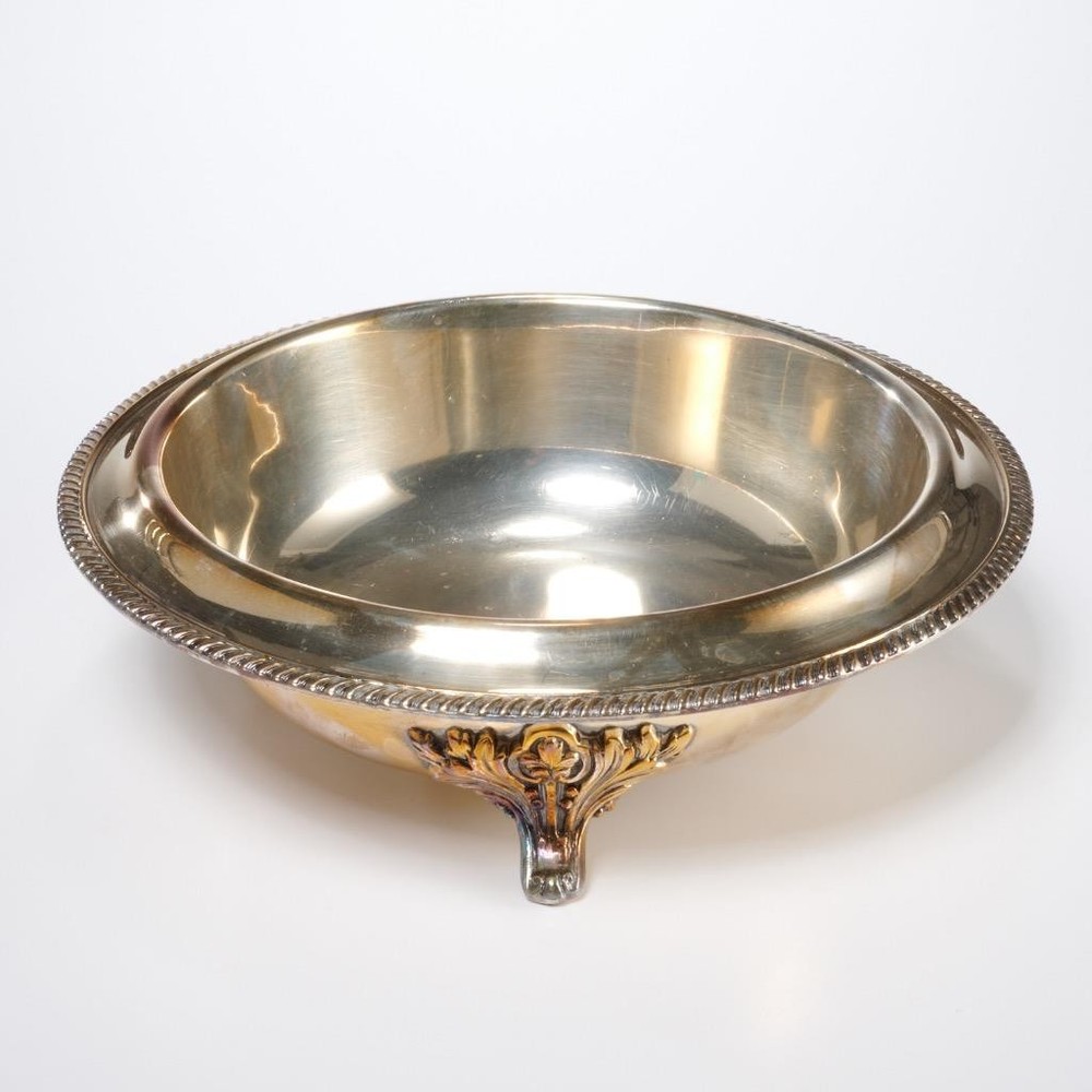 Gorham Black Starr Vintage Footed Silver Plated Serving Bowl 10"dia