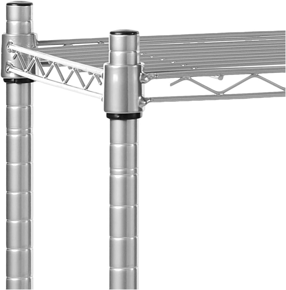 Lorell Light-Duty Floor Mount Adjustable Wire Shelving, Silver - 14" x 36" x 36"