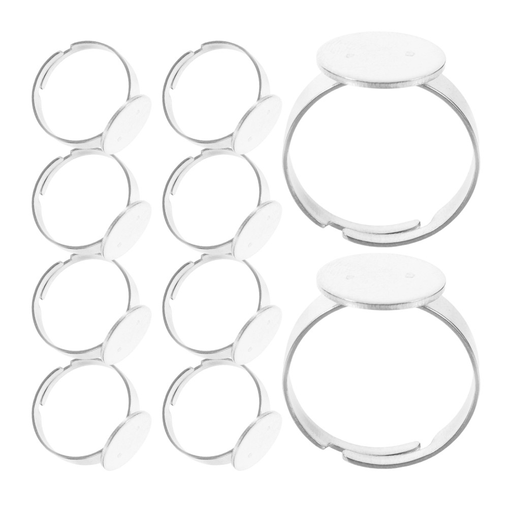 20 Pcs Bezel Base Adjustable Stainless Steel Making Supplies