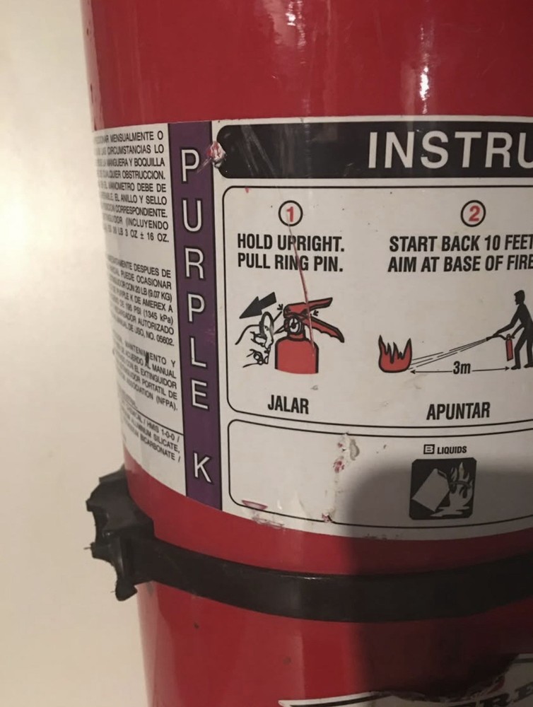 20lb purple k fire extingusher Last Inspected 2008 Amerex