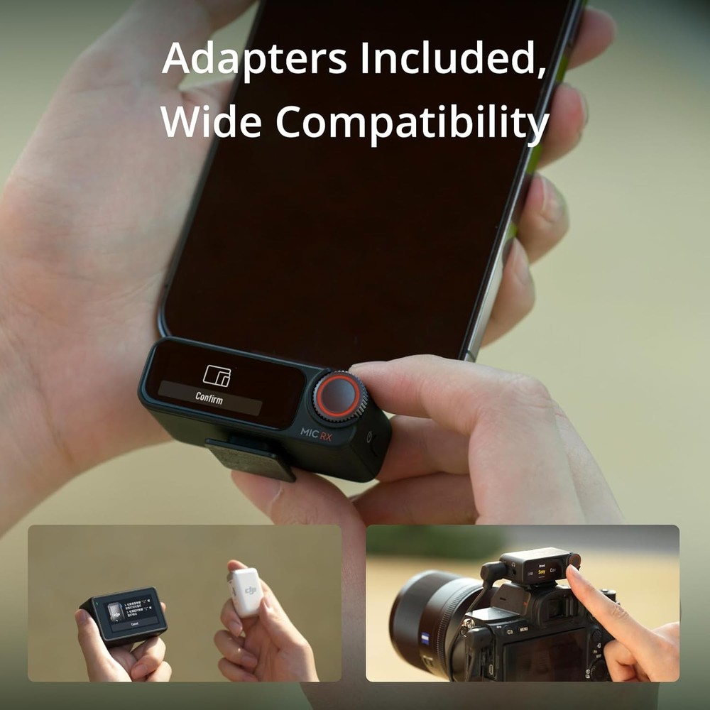 DJI Mic 2(1TX+1RX),Wireless Microphone 250m Range for iPhone,Android,Camera,Vlog