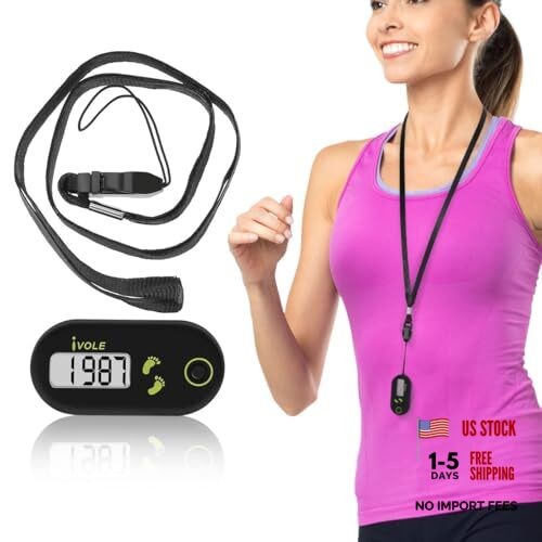 3D Pedometer, Simple Clip On Step Counter for Walking with Large Digital
