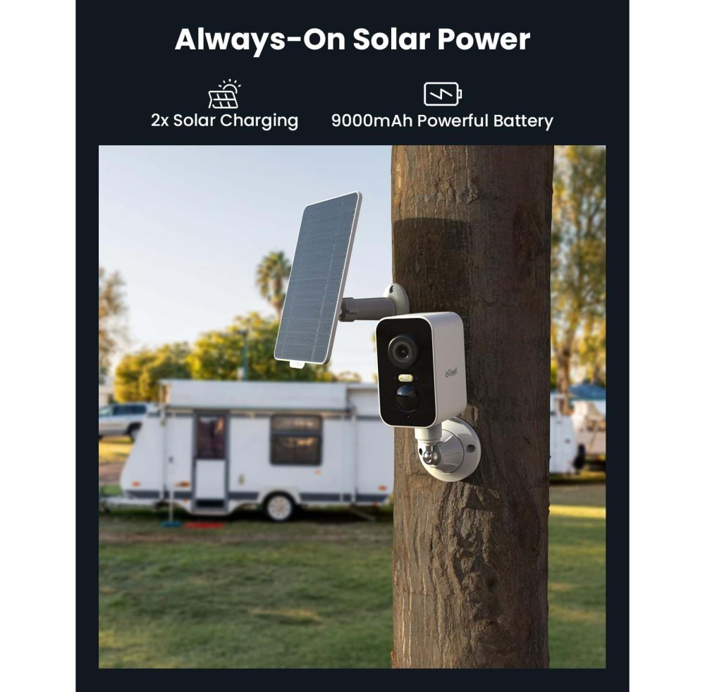 4PCS ieGeek 4G LTE Cellular Security Camera 2K Solar Power Camera Outdoor, IP66