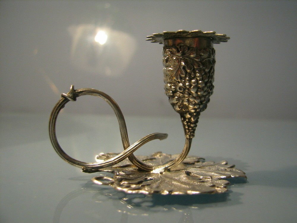 Charming Victorian 1841 silver miniature candlestick possibly dolls piece