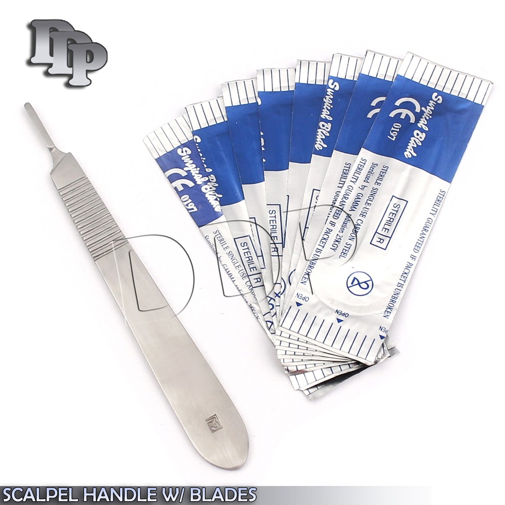 1 SCALPEL KNIFE HANDLE #3 + 20 STERILE SURGICAL BLADE #15