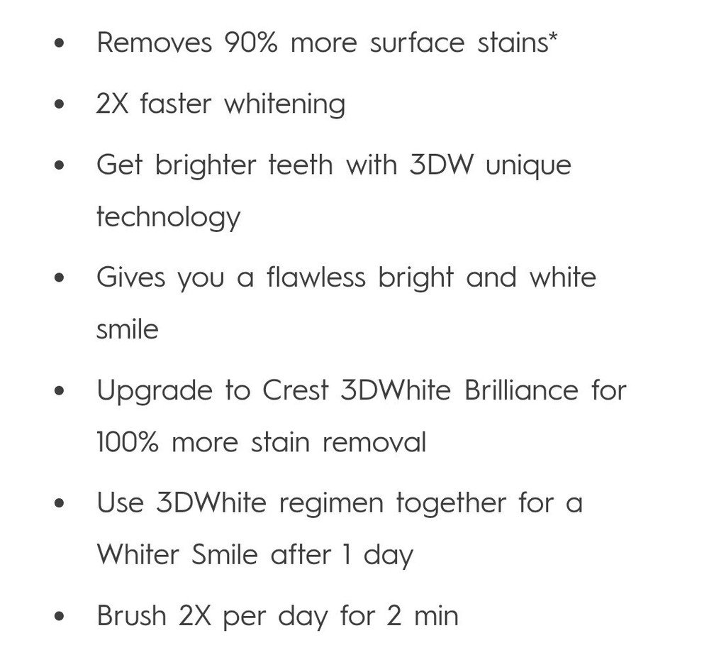 2x Crest 3d White Advanced Charcoal Toothpaste Whiter Teeth In 5 Days Exp 2027