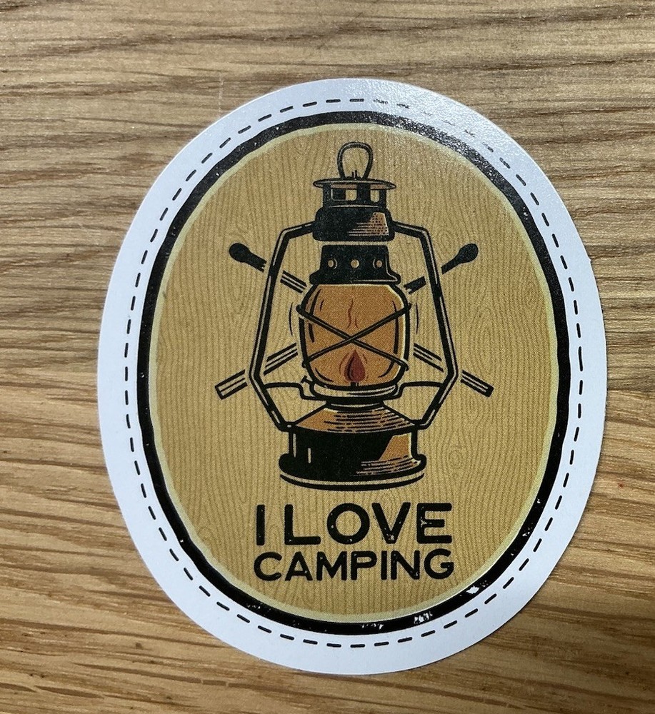 I Love Camping Lantern Sticker Travel Decal Journal