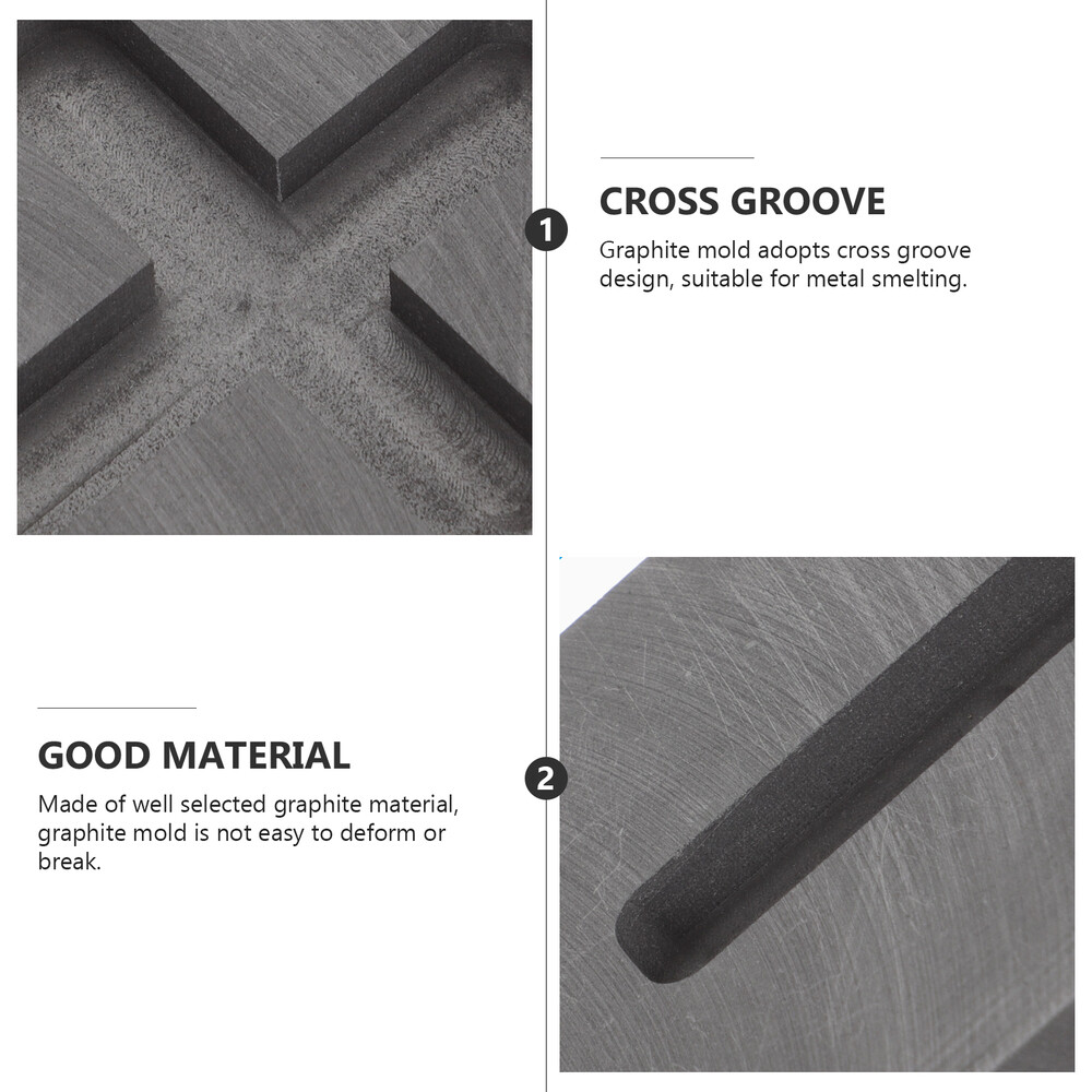 1PC Cross Shape Graphite Ingot Mold Casting Mold for Melting Refining Metal