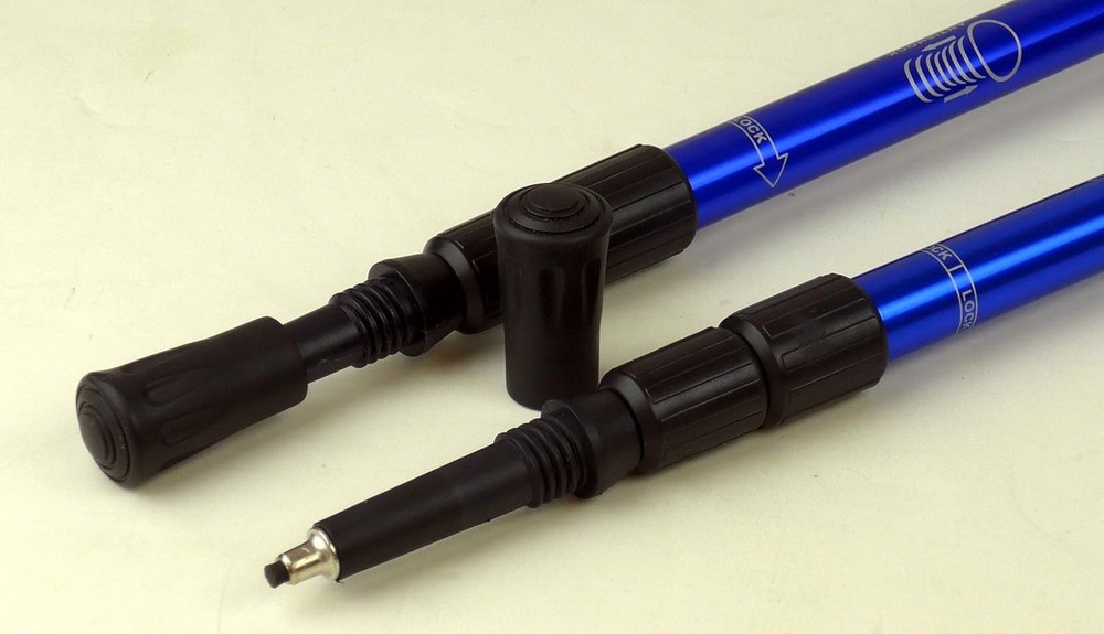 Lightweight Adjustable HP5 Anti-Shock Hiking Poles with Compass & Snow Disk