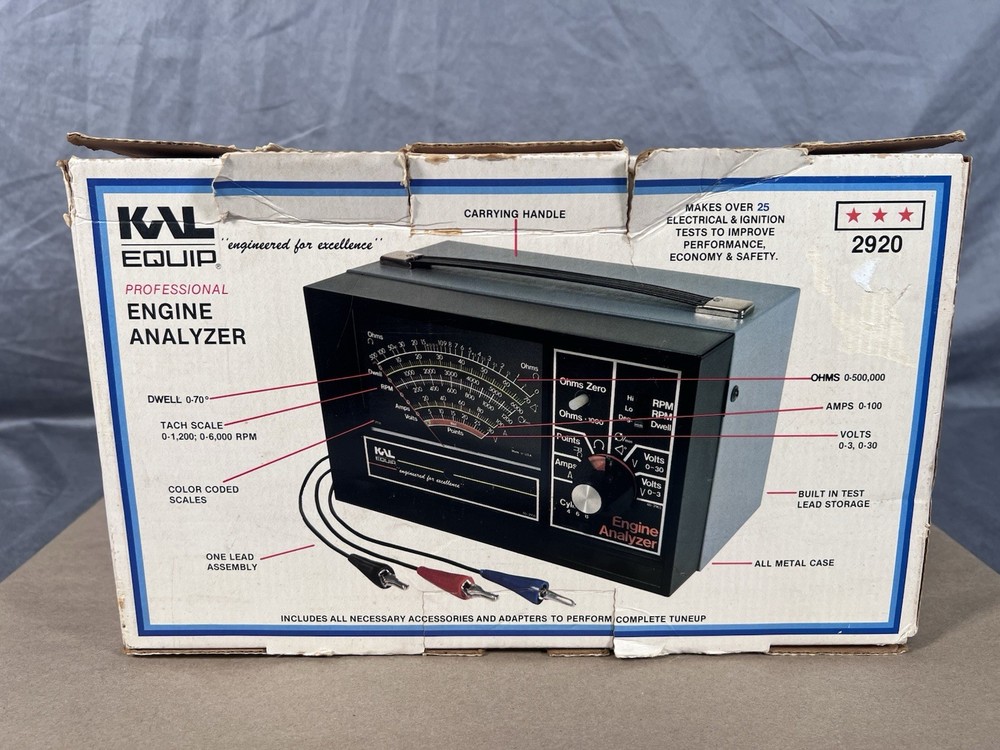 KAL Equip 2920 Pro Engine Analyzer for 12 Volt Neg. Ground Conven. Ignition
