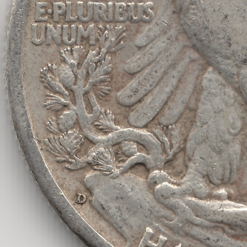 1937 D Walking Liberty Half Dollar, AU