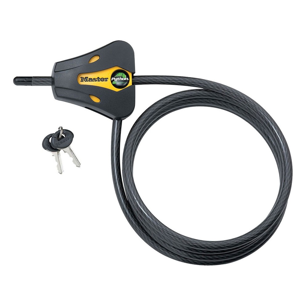 Master Lock 8419DPF Yellow/Black Python Adjustable Locking Cable 6 ft.