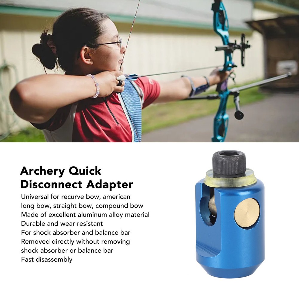 Blue Archery Stabilizer Adapter Wear Resistant Shock Absorbing For Compound