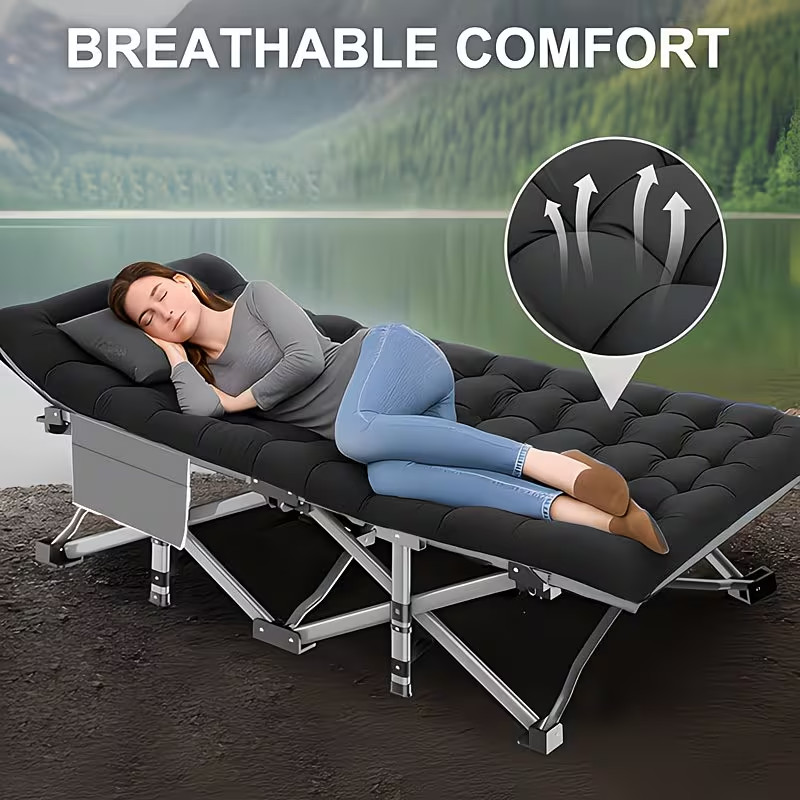 75 Inch Folding Camping Bed Portable Cot 700 Lbs Capacity