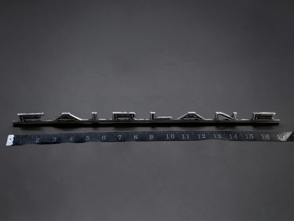 1965–1966 Ford Fairlane Quarter Panel Emblem Script 17.25" C5OB-16098-A OEM