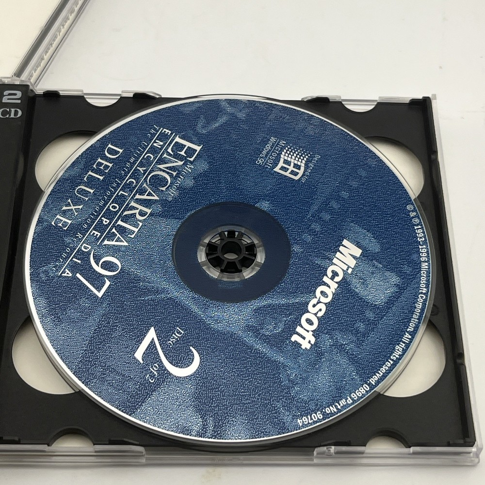 Microsoft Encarta 95 & 97 Deluxe Encyclopedia Software CD-Rom Windows 95