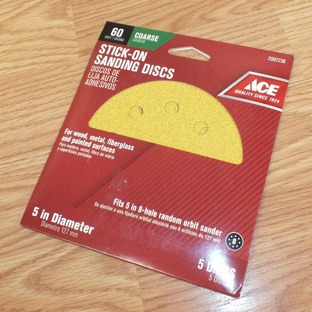 Ace (2002236) 60 Grit Course 5" Diameter Stick On Sanding Discs **NOS**