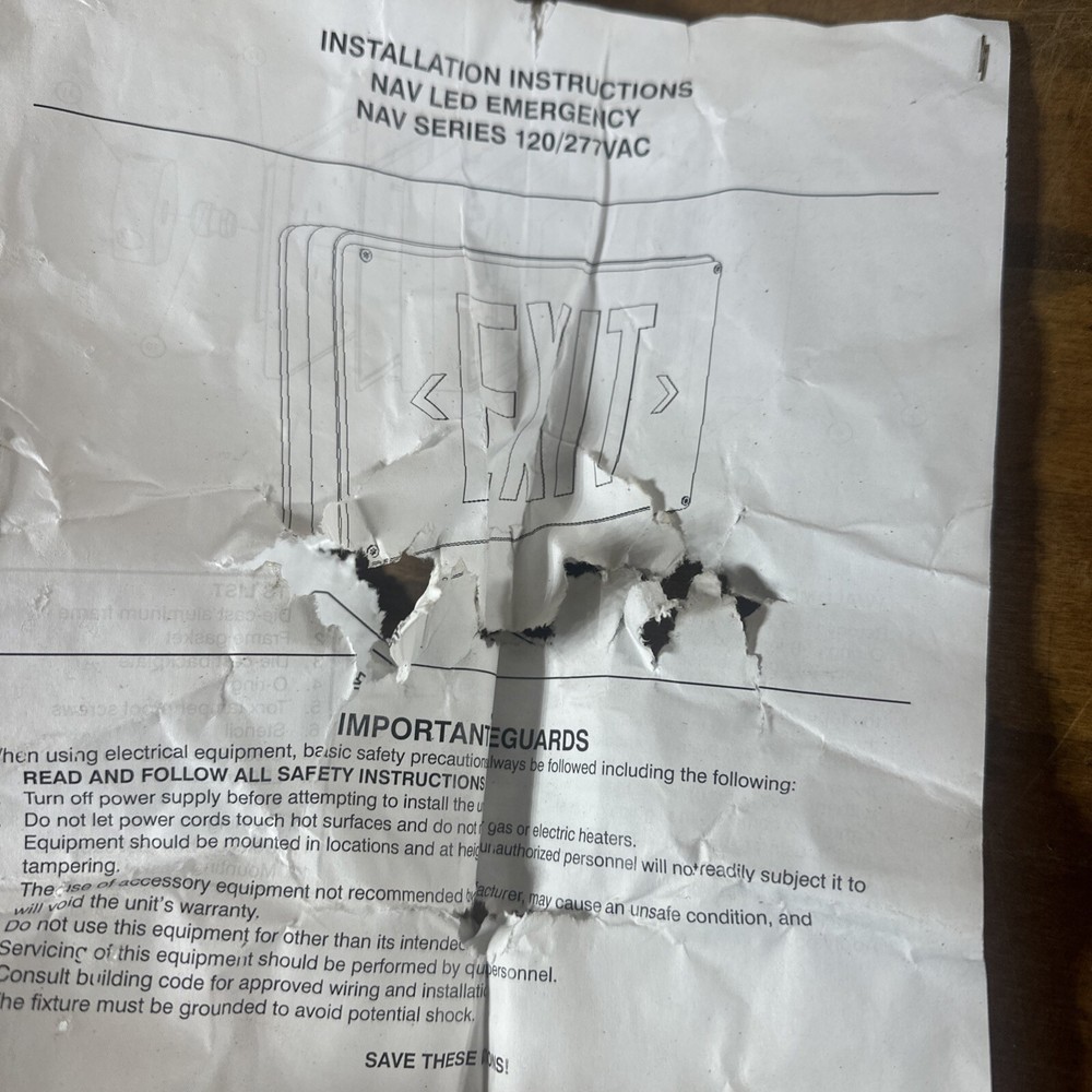 Exitronix NAV Series Die Cast Vandal Resistant Heavy Duty RED Exit Sign