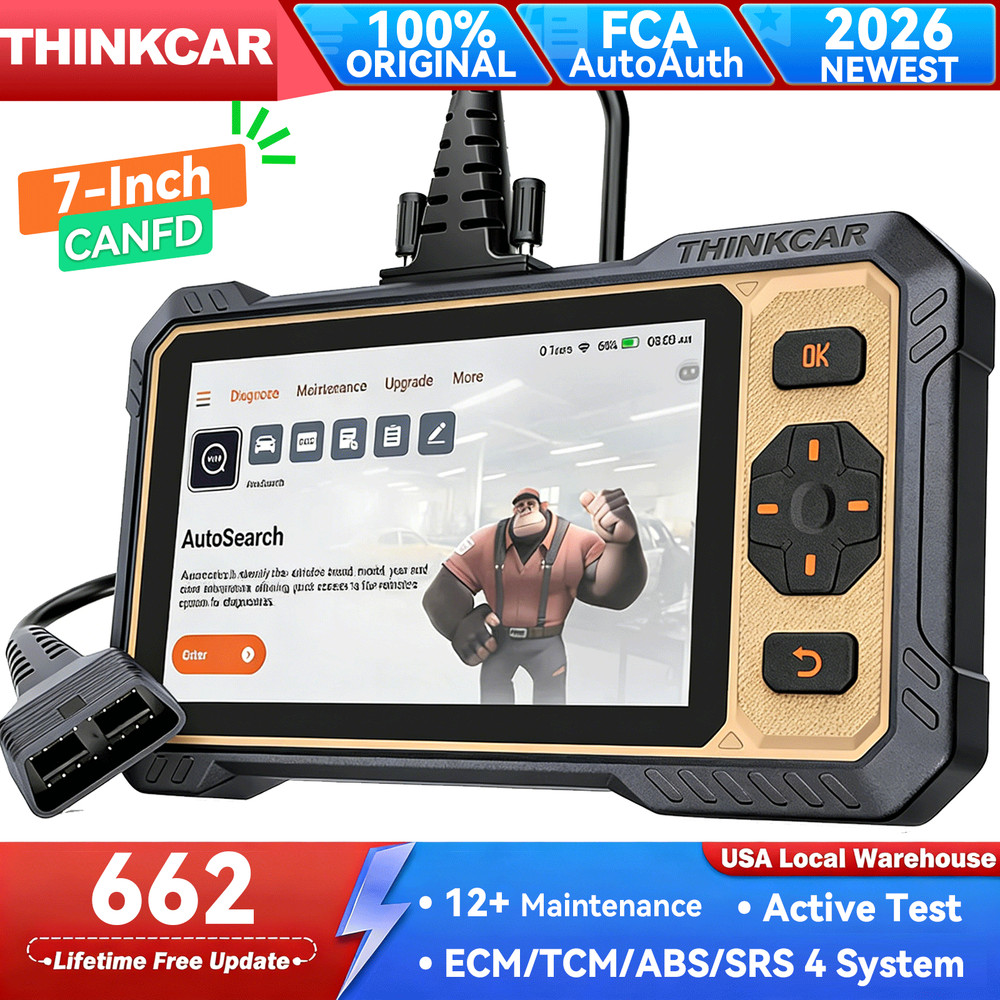 ThinkScan 662 OBD2 Scanner ABS SRS Engine Diagnostic Tool Active Test 12+Service