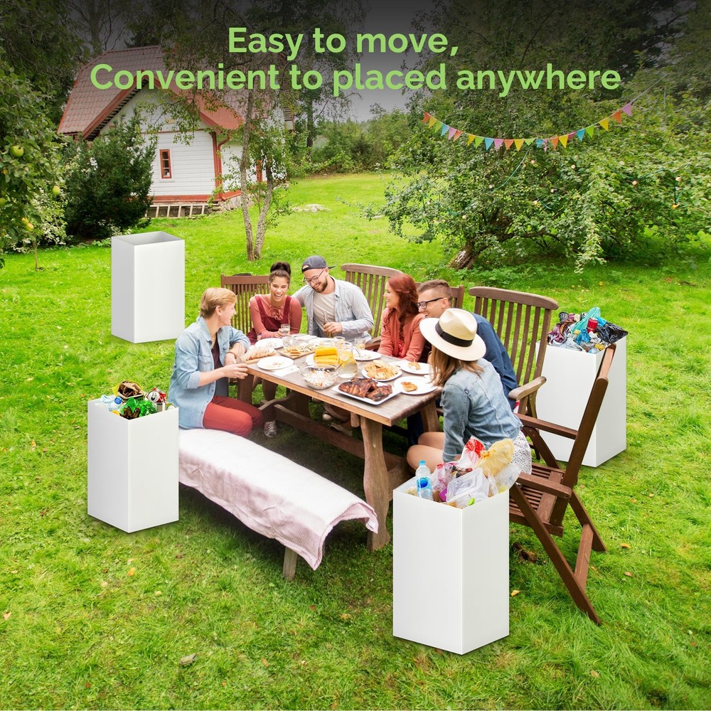 Magicheap 8 Pack Extra Large Disposable Trash Cans, Reusable Large, White
