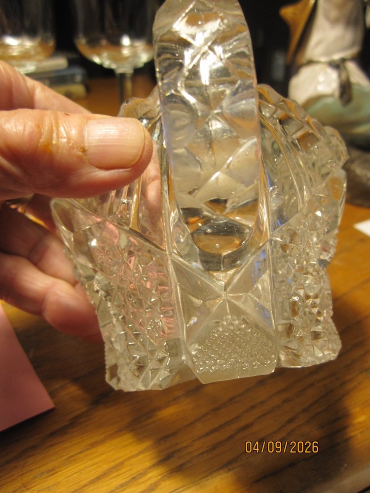 Imperial Clear Pressed Glass Pattern 526 Sawtooth Edge Open Sugar