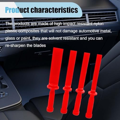 4PCS Plastic Chisel Scraper Set, Non-Marring Plastic Scraper Tools, Safe