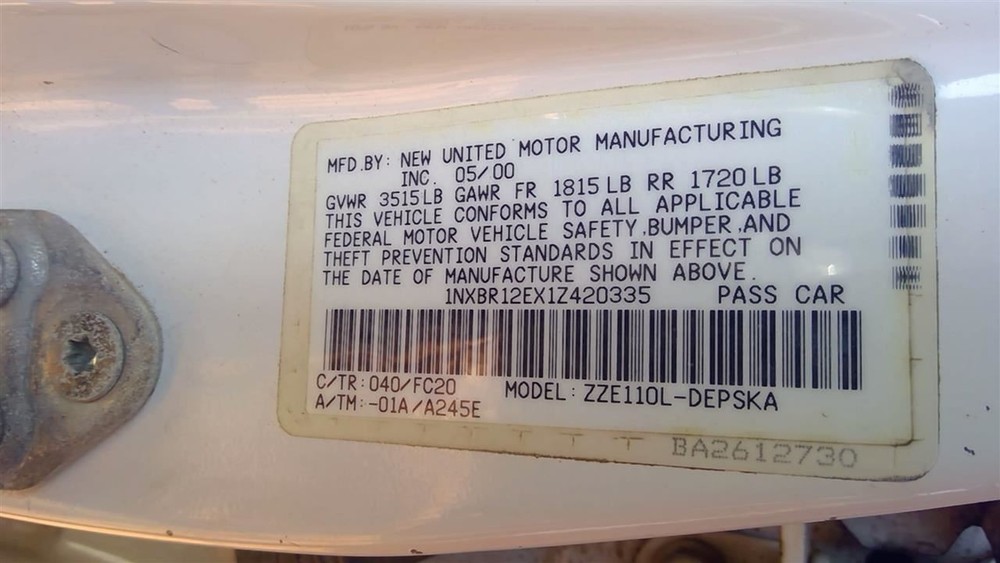 Temperature Control With AC Fits 01-02 COROLLA 251891