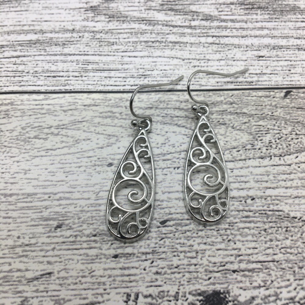 1.5” Silver-tone Earring Set Boho Retro Drop Dangle Hook New Free Ship 3931