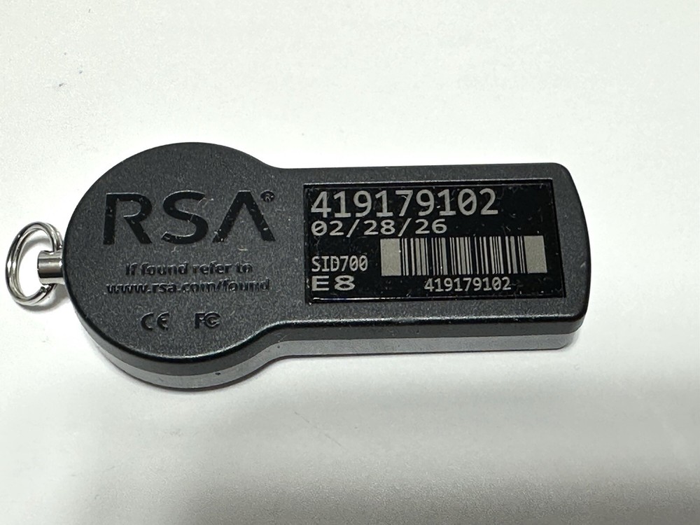 RSA SecurID Token Model SID700 E8 Expiration 02/28/26