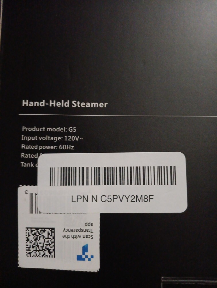 Hand Held Steamer 120v 1.32lb Model #G5