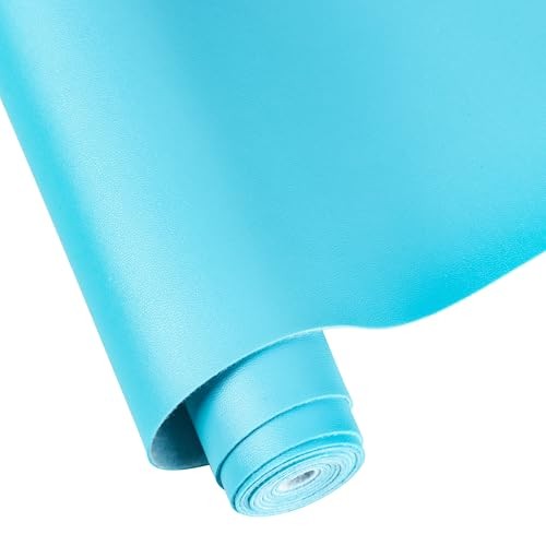 Faux Leather Sheets for Craft One Roll Smooth Surface Leather Fabric Skyblue