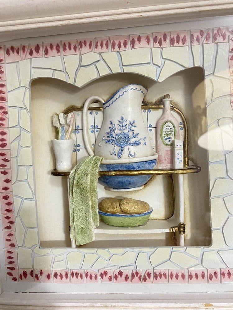 Bathroom Shadow Box Vintage Inspired Bathroom Scene