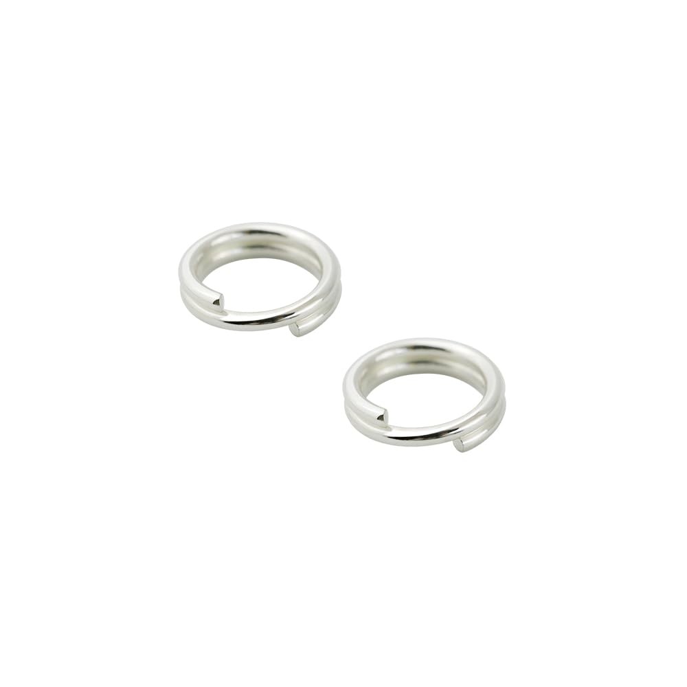 PUTNPC 2 Pcs 925 Sterling Silver Split Jump Ring Connector Charm 6mm, silver
