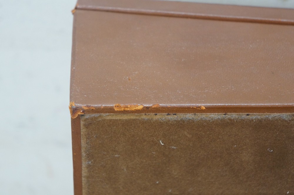 1952 Moco West German Leather Desktop Barometer Document Box 13"