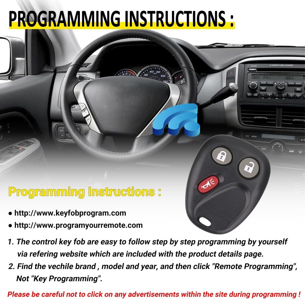 2pk Keyless Entry Remote Fit Chevy GMC 2003-2006