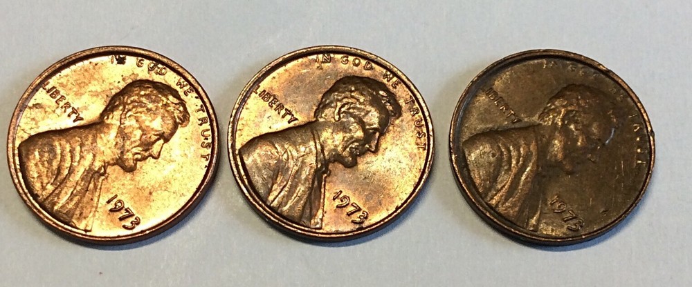 (3) High Rim 1973 Lincoln Cent As Shown.