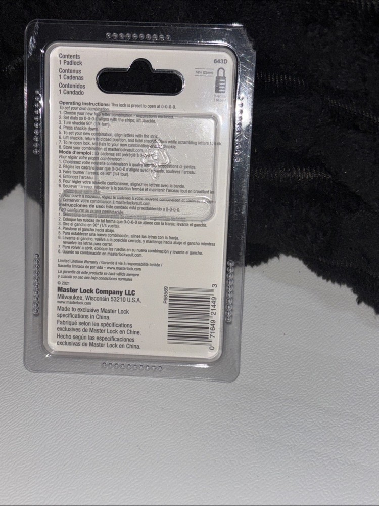 MASTERLOCK Numeric Combination Lock, Set Your Own Combination Padlock, 643D NEW