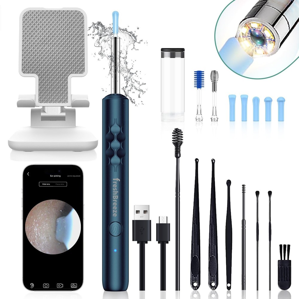 Ear Wax Removal Tool - Ear Cleaner with Camera and Bracket Smart Visual Earwa...