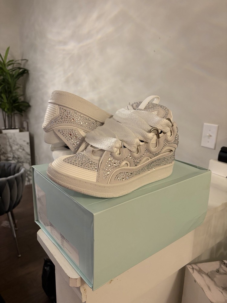 Size 44 (11 US) - Lanvin Curb Rhinestone ' White ' | GREAT CONDITION!