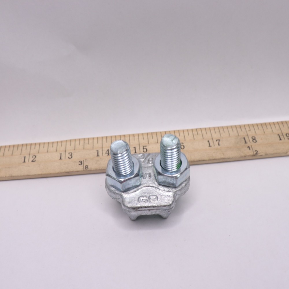Wire Rope Cable Clamp Galvanized Green Bolt 3/8"