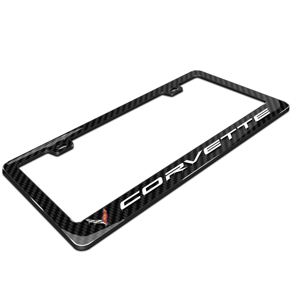 Chevrolet Corvette C8 3D Carbon Plastic License Plate Frame