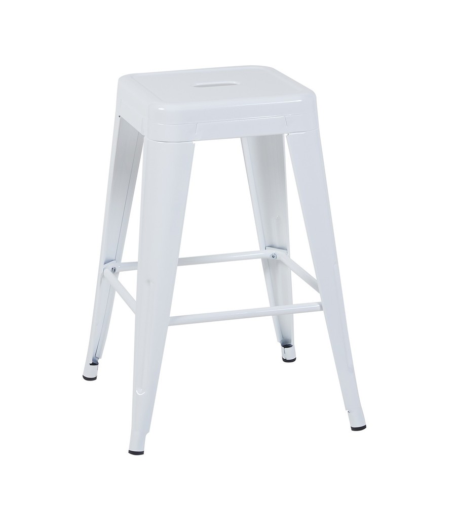 24 Inch Counter Height Stool, Backless Metal Bar Stools Set of 2, Non-Stackabl