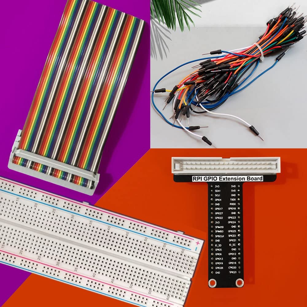 T-Type GPIO Expansion Board for Raspberry Pi with Breadboard Jumper Cables