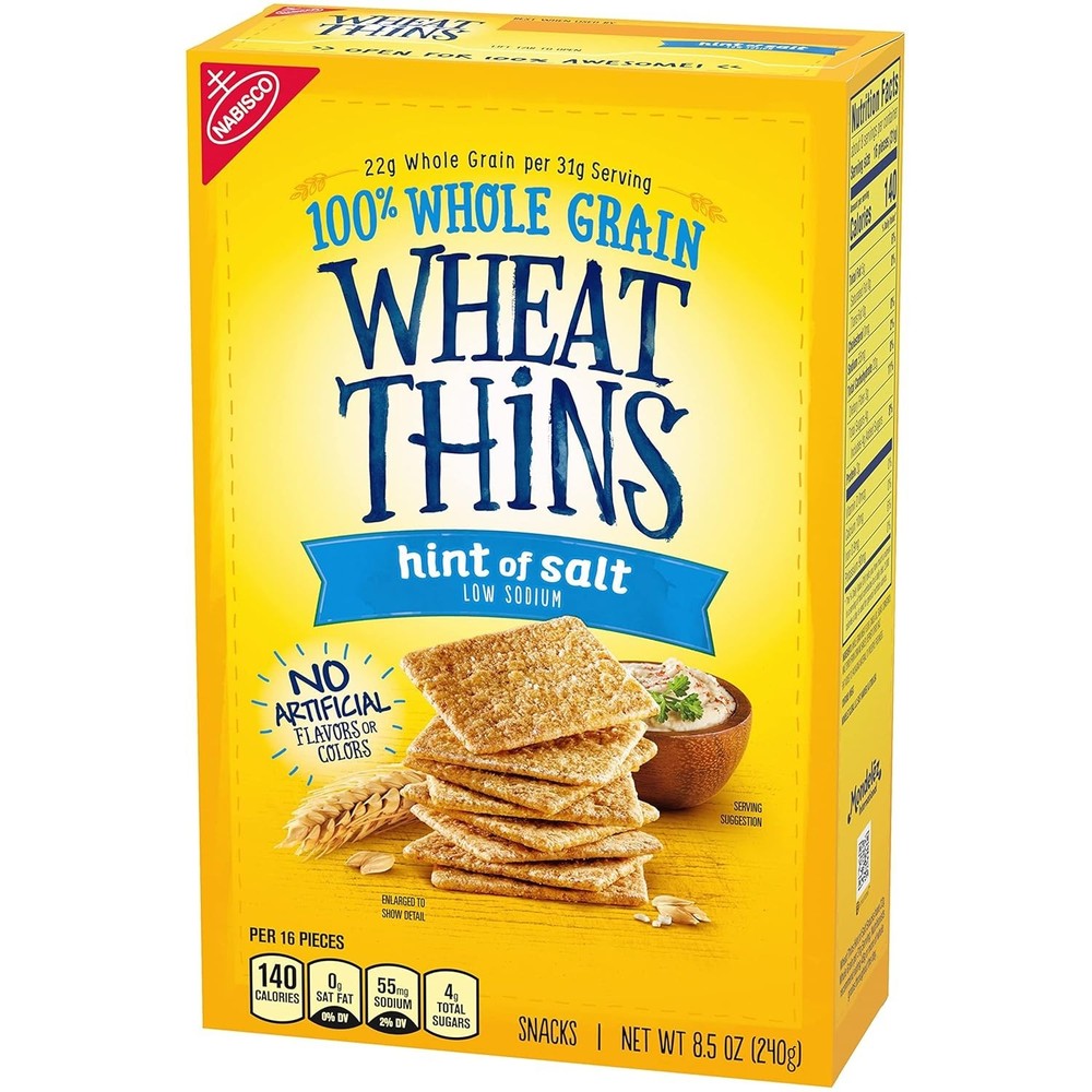 Thin & Crispy Whole Grain Crackers - Low Sodium, 2 Pack